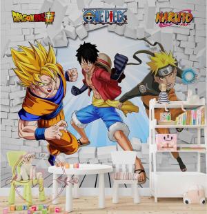 PAPEL DE PAREDE -  Dragonball + NARUTO Vinil 0,10 Alto Adesivo Sob Medida  Fosco Liso Dividimos Rolo de 40 a 60 cm 