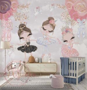 PAPEL DE PAREDE -   INFANTIL BAILARINA Vinil 0,10 Alto Adesivo Sob Medida  Fosco Liso Dividimos Rolo de 40 a 60 cm 