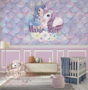 PAPEL DE PAREDE - Infantil Tema Unicórnio Vinil 0,10 Alto Adesivo Sob Medida  Fosco Liso Dividimos Rolo de 40 a 60 cm 