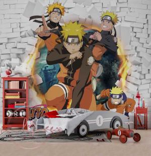 PAPEL DE PAREDE -   NARUTO Vinil 0,10 Alto Adesivo Sob Medida  Fosco Liso Dividimos Rolo de 40 a 60 cm 