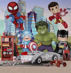 PAPEL DE PAREDE -  OS VINGADORES BABY Vinil 0,10 Alto Adesivo Sob Medida  Fosco Liso Dividimos Rolo de 40 a 60 cm 