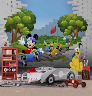 PAPEL DE PAREDE -   Personalizado Infantil Mickey E Sua Turma Vinil 0,10 Alto Adesivo Sob Medida  Fosco Liso Dividimos Rolo de 40 a 60 cm 