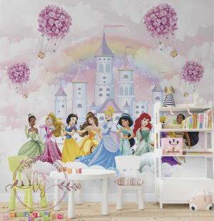 PAPEL DE PAREDE - Princesas da DISNEY Vinil 0,10 Alto Adesivo Sob Medida  Fosco Liso Dividimos Rolo de 40 a 60 cm 