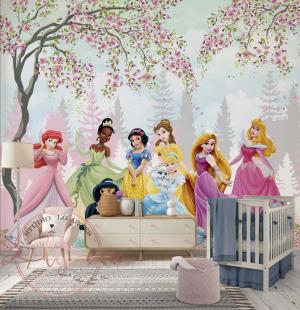 PAPEL DE PAREDE - Princesas Lindas Vinil 0,10 Alto Adesivo Sob Medida  Fosco Liso Dividimos Rolo de 40 a 60 cm 