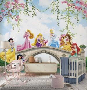 PAPEL DE PAREDE - Princesas Lindas Vinil 0,10 Alto Adesivo Sob Medida  Fosco Liso Dividimos Rolo de 40 a 60 cm 